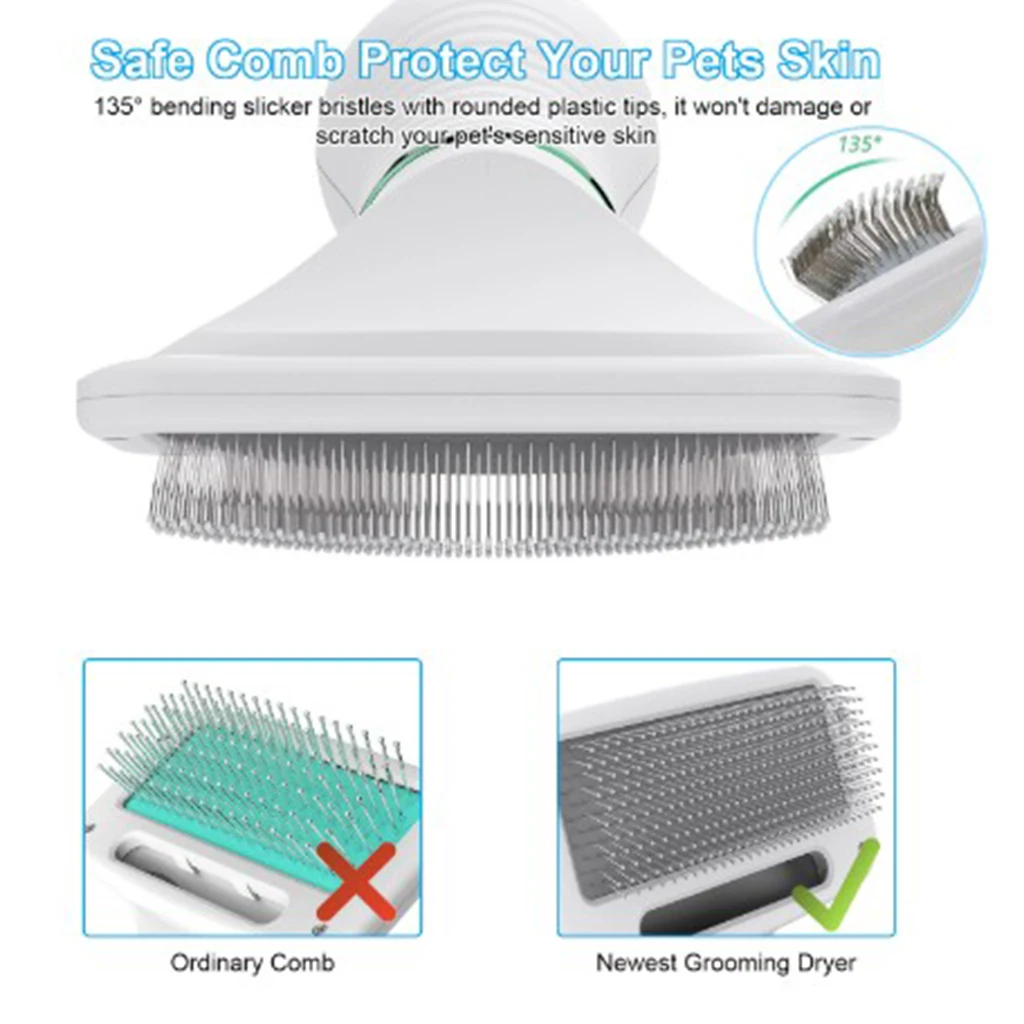 Portable 2-in-1 Pet Hair Dryer Dogs Cats Bathing Blow Brush Home EU Plug