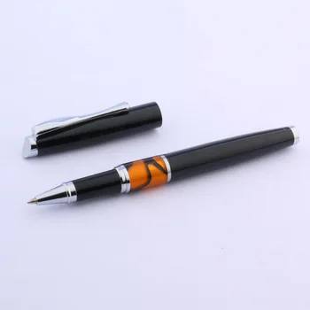 

new metal black Orange Acrylic With Silver Trim gift Rollerball Pen