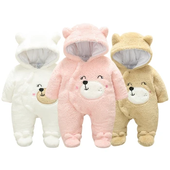 

Winter Fleece Baby Jumpsuit Long Sleeve Newborn Coat Rompers Baby Clothes Boy Girl Clothing Soft Infant New Born Warm Romper