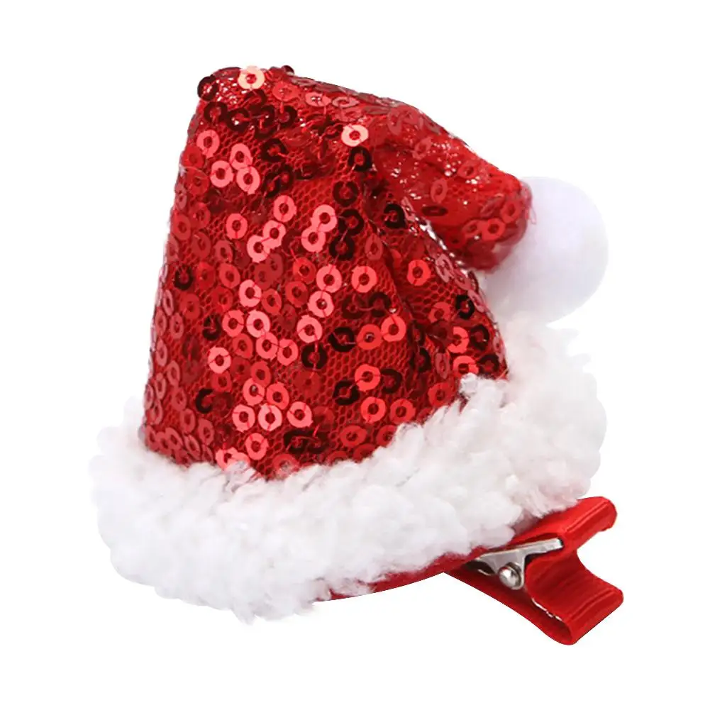 Блестящая Рождественская Шляпа заколка для волос Merry Xmax украшение одеваются головной убор аксессуары для волос забавная Рождественская елка стильные заколки