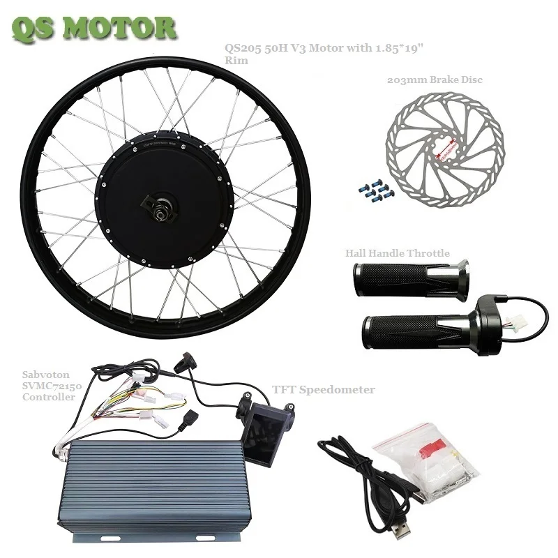 6000W E Bike Motor Electric Moped Conversion kits QS205 50H V3 Motor
