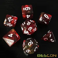 Bescon New Moonstone Dice Maroon, Polyhedral Dice Set of 7 2