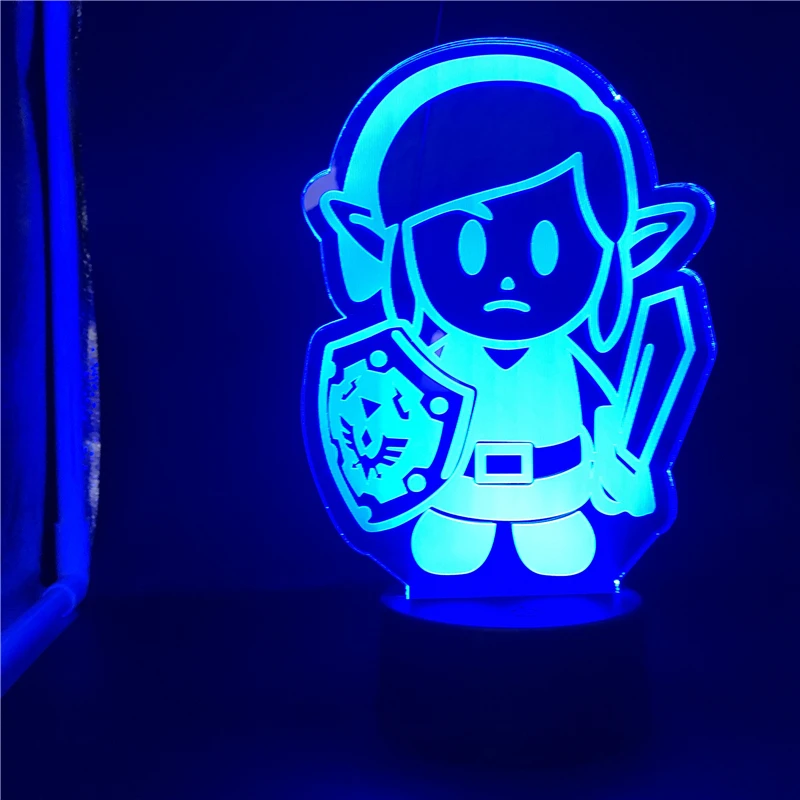 Game The Zelda Link Figure LED Night Light Cook 3d Acrylic Light for Children Kids Study Room Decoration Multi Color Desk Lamp
