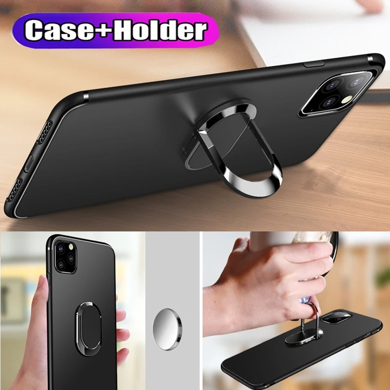 Роскошное кольцо на палец чехол для IPhone 11 Pro Max Coque чехол автомобильный Магнитный Кронштейн-5,8 дюймов