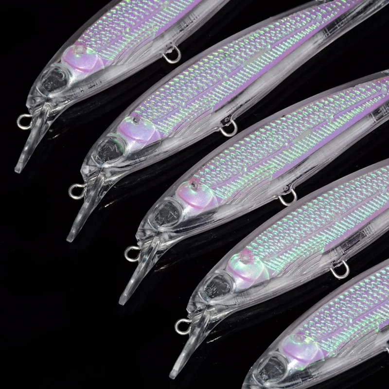 5pcs 11.6g 11.2cm Transparent Baits Blank Hard Baits 3D Unpainted Fishing  Lure Bodies Minnow Wobbler