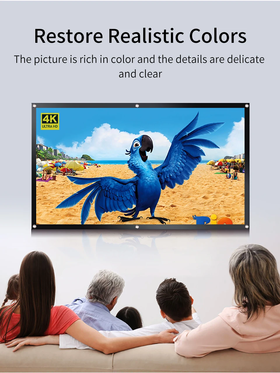 Экран проектора VISIONTEK 100 дюймов 16:9 Портативный открытый проекционный экран для VS313 VS314 VS626 проектор домашний кинотеатр