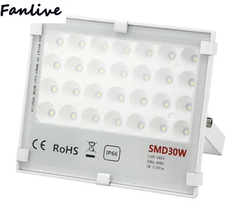 

8pcs AC85-265V 30W outdoor waterproof SMD3030 led flood light,RA>80 high power led spot light,square/stadium/plaza light