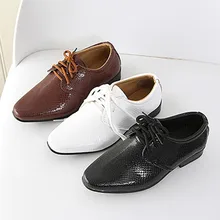 Детская кожаная обувь для малышей; детская обувь в британском стиле; Обувь На Шнуровке Для выступлений; Брендовая детская обувь для мальчиков
