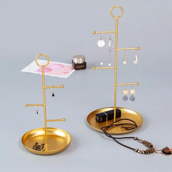 

Nordic Iron Art Makeup Organizer Creative Jewelry Storage Box Multifunctional Cosmetic Organizer Necklace jewelry display Holder