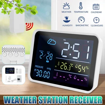 

ZEAST LCD Digital Temperature Humidity Meter Home Indoor Outdoor hygrometer thermometer Weather Station Clock 2.4G Wireless