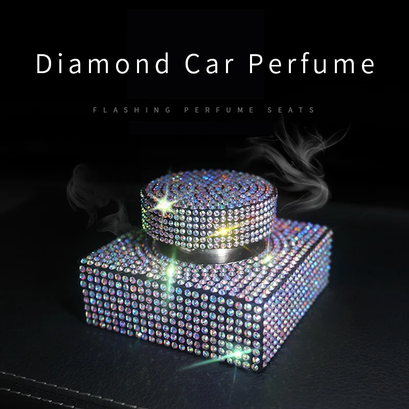

Colorful Rhinestone Car Air Freshener Perfume Clips Fragrance Crystal Diamond Air Outlet Vent Fresh Car Women