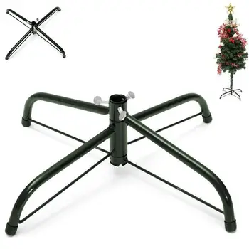 

New Christmas Tree Stand Green Metal Holder Base Cast Iron Stand 4 Feets Decoration