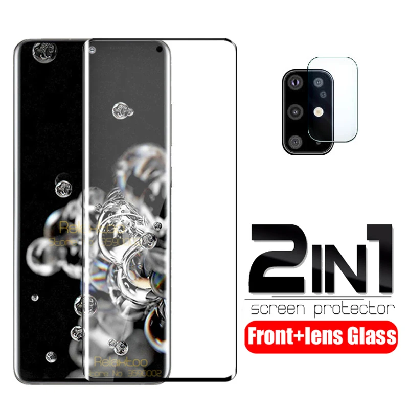 

2 in 1 camera lens tempered glass For samsung galaxy s20 Ultra 5G s 20 plus 20s screen protector Full cover protective Glas Film
