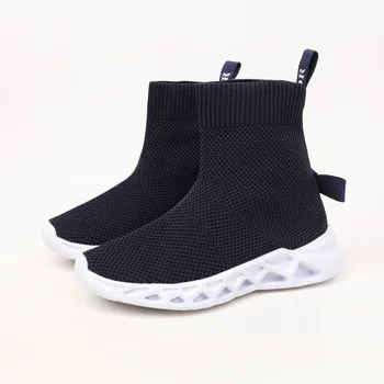 

Autumn 2019 Girls Boys High Top Fashion Sneakers Toddler/Little/Big Kid Brand Casual Booties Children Slip-On Trainers Shoes