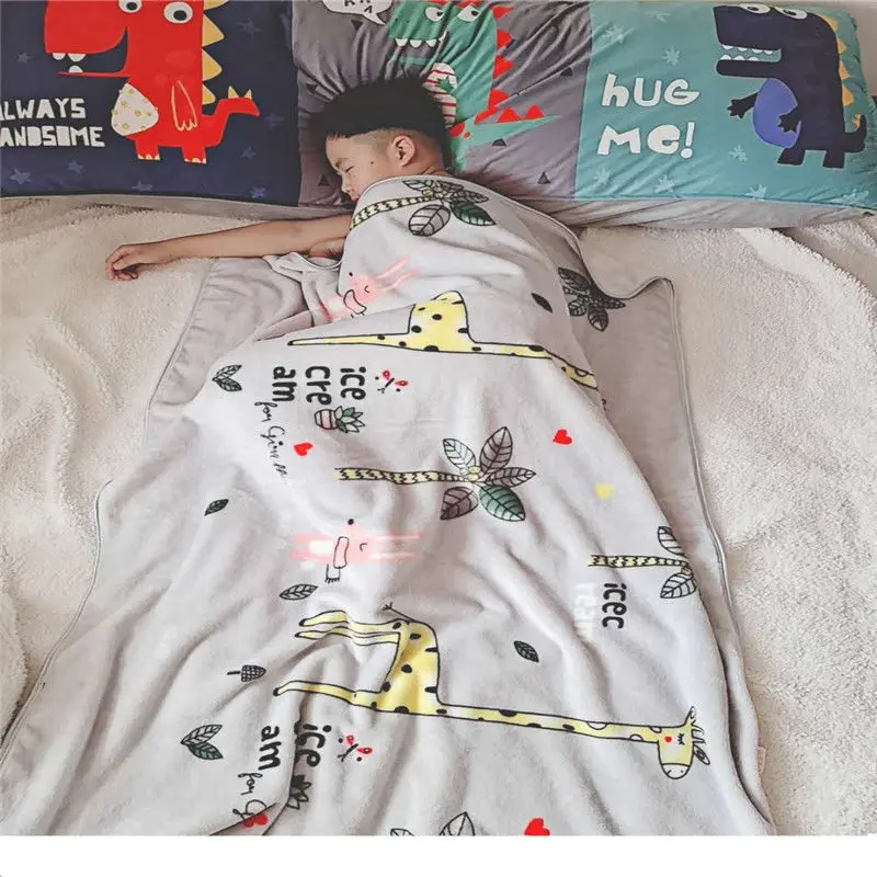 Spring Summer Newborn Blanket Children Lunch Break Single Layer Baby Blanket Kindergarten Office Cover Flannel