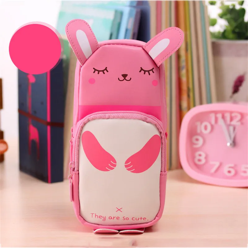 Новинка Kawaii Панда и кролик на молнии кисти для макияжа сумка Карандаш сумка PU водонепроницаемый чехол для карандашей косметичка подарок для детей, канцелярские принадлежности