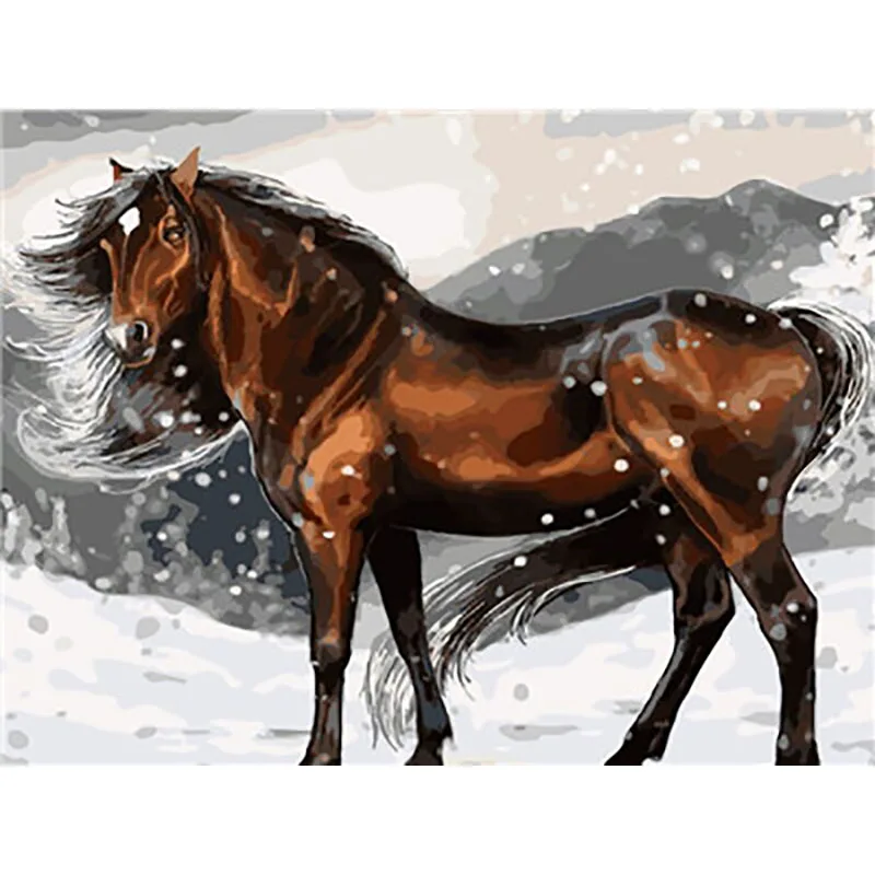 paint by number16 Лошадь Раскраска по номерам для взрослых живопись картины по номерам пронумерованная раскраска schilderen op nummer lienzo - Цвет: paint by number16