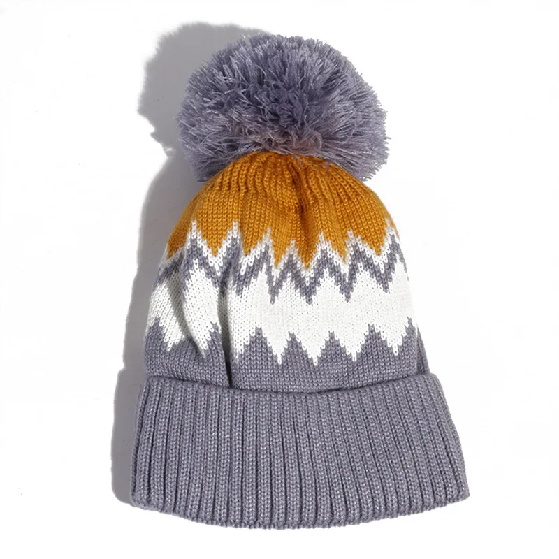 Зимние шапки для женщин осень зима помпон теплая шапка вязаные шапочки Skullies Чепчик для девочки Femme толстые эластичные шапки