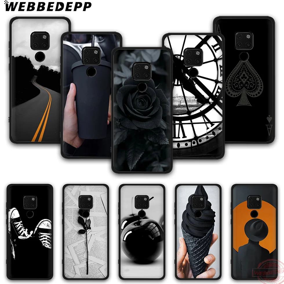 WEBBEDEPP черный эстетичный Модный мягкий силиконовый чехол для телефона Mate 10 20 30 Pro