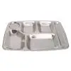 Нержавеющая сталь разделенная обеденная лоток для обеда контейнер Еда пластины 4/5/6 секций - Цвет: 4 lattices