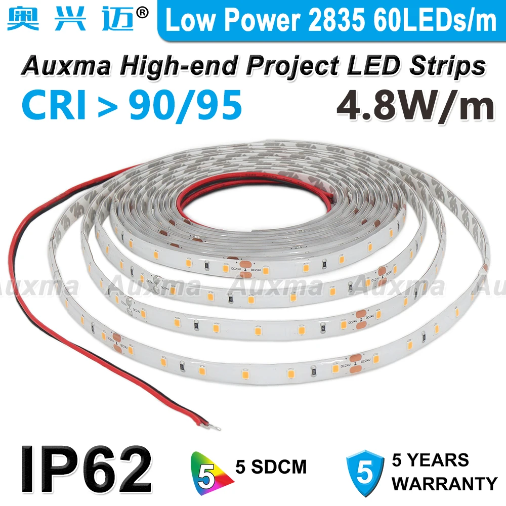 

Low Power 2835 LED Strip,60LEDs/m,IP62,4.8W/m,DC12V/24V300LEDs/reel,5m/reel,Silicone glue waterproof,Indoor Shelf, hand-wash