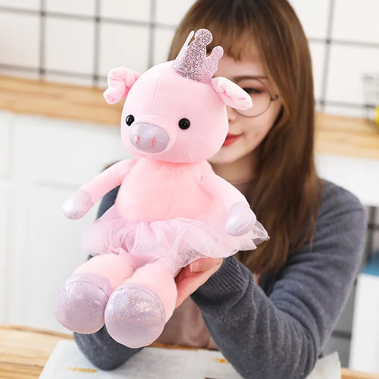 Мультфильм животных игрушки Корона розовая свинья кукла одежда юбка лиса мягкая игрушка подарок для девочек