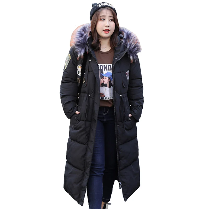 Зимняя куртка больших размеров, женское пуховое хлопковое утепленное пальто, верхняя одежда с капюшоном, женский удлиненный пуховик, 4XL, 5XL, 6XL, 7XL, 8XL, для девушек, G696