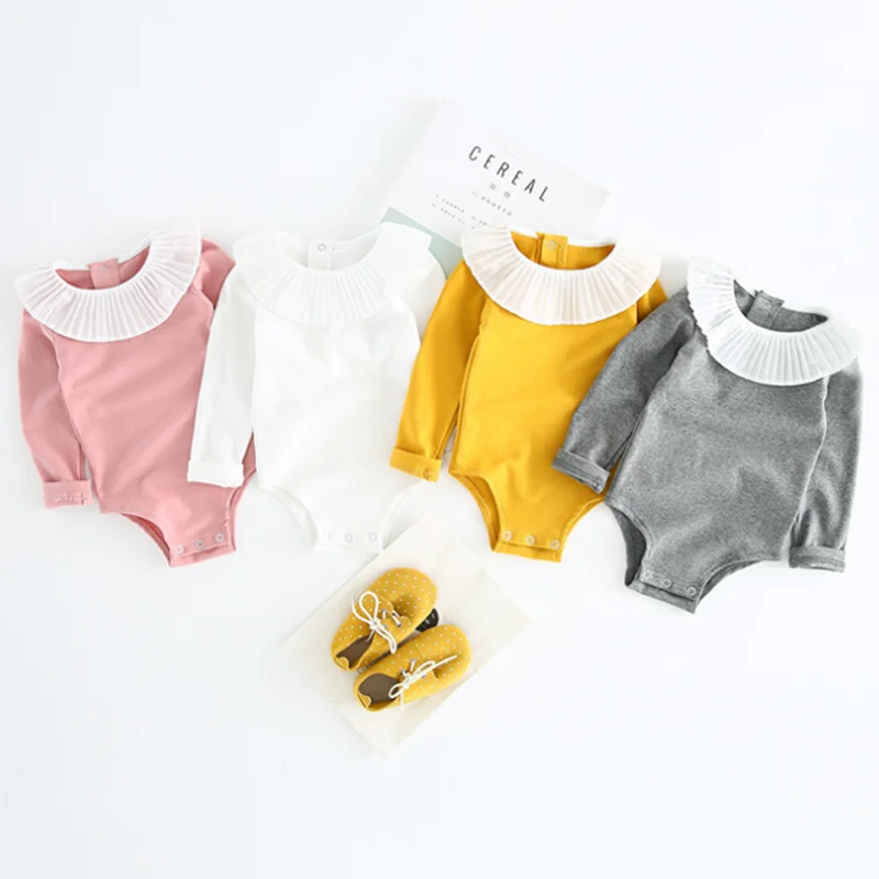 Korean Newborn Baby Clothes For Girls Baby Girl Rompers Fashion Spring Long Sleeve Kids Boys Jumpsuit Baby Girls Outfits Clothes