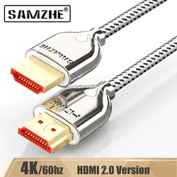 SAMZHE 4 К к * К 2 к/60 Гц HDMI 2,0 кабель аудио и видео кабель 32AWG HDMI кабель UHD для проектора XBox ТВ коробка ноутбук и ТВ экран