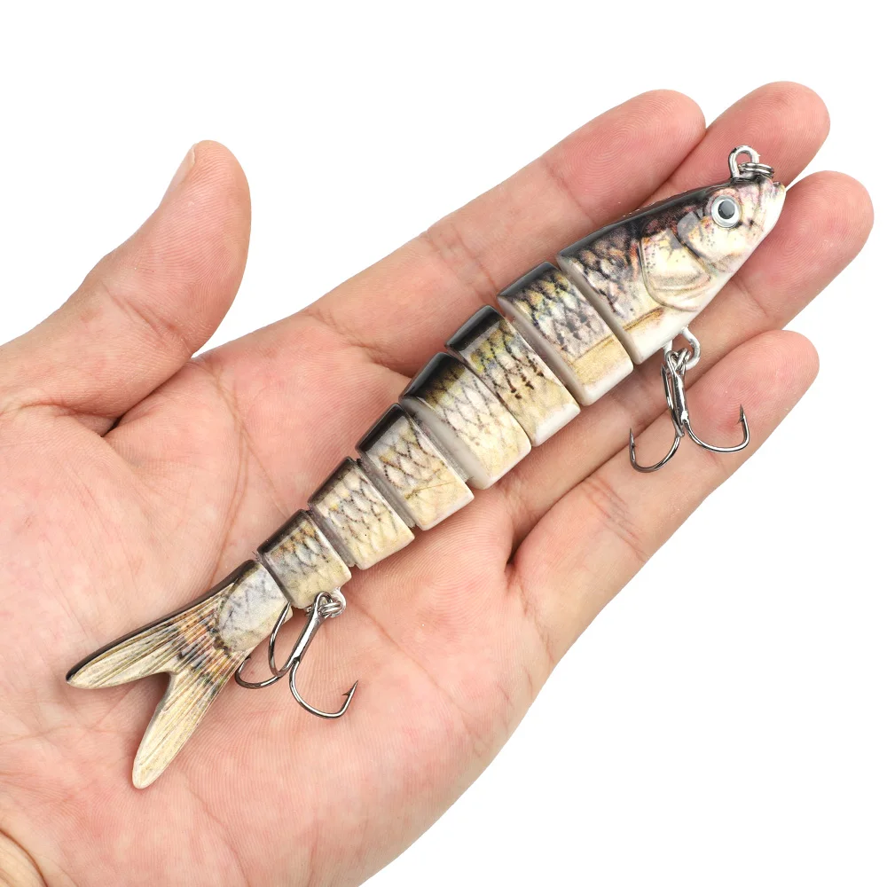 DONQL 8 Segment Crank Fishing Lure 13.8cm ArtificialSinking Wobblers Crankbait Plastic Hard Swimbait Bass Trout Fishing Lures