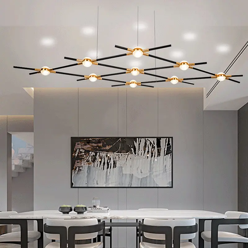 Современный минимализм, креативная черная подвесная люстра для гостиной, спальни, кухни, столовая коридор, украшение для квартиры, лампа