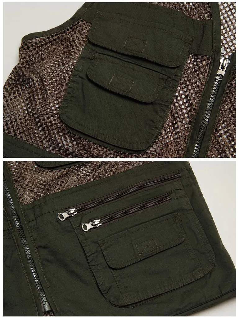 Summer Cotton Military Tactical Mesh Vest Fishing Breathable Pockets Vest Shooting Waistcoat Sleeveless Jacket Army Coat