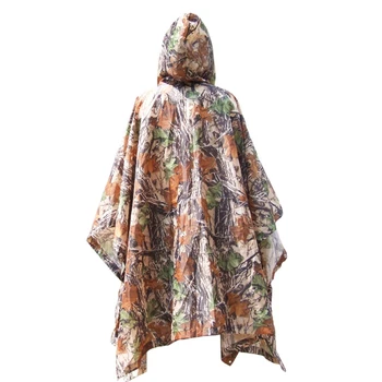 

Outdoor Camping Camouflage Raincoat Hiking Poncho Backpack Rain Cover Waterproof Tent Mat Awning Beach Moisture Proof Mat