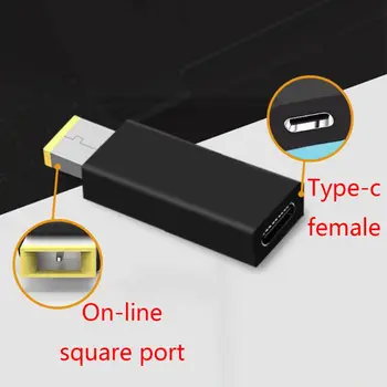 

1 PC Type-C Female to Rectangle Male USB PD Power Charger DC Power Adapter Converter for Lenovo Thinkpad Laptop Accessories