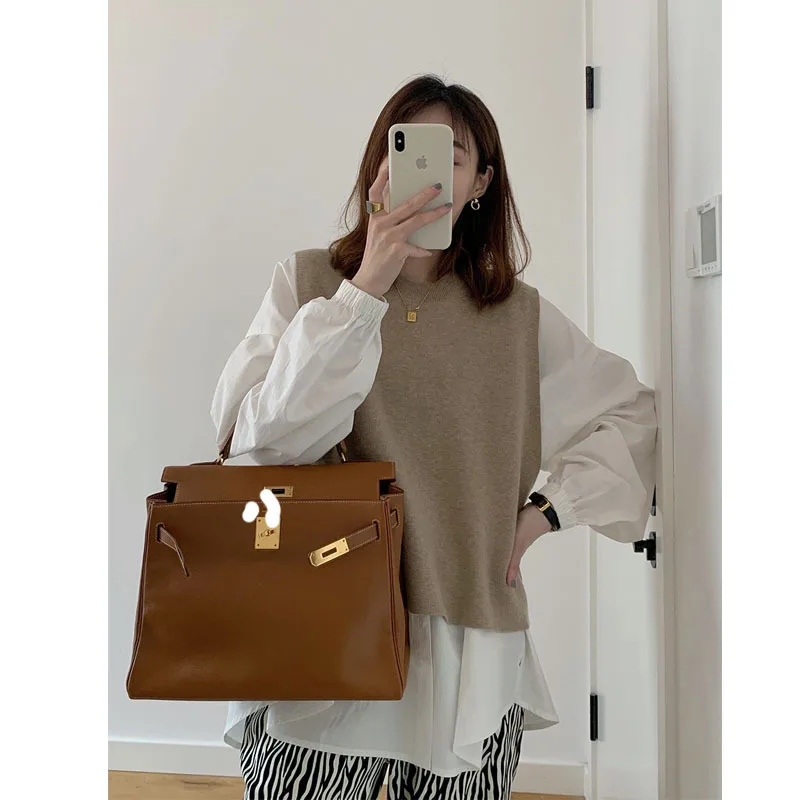 

Fashion Vintage Solid Office Lady Fall Women Winter Clothes Knitted Sweater 192