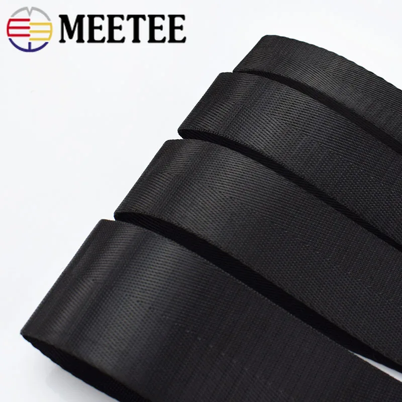 Meetee 5 м 25/32/38/50 мм нейлон черный лямки лента елочкой рюкзак «сделай сам» ремень безопасности швейная фурнитура RD002