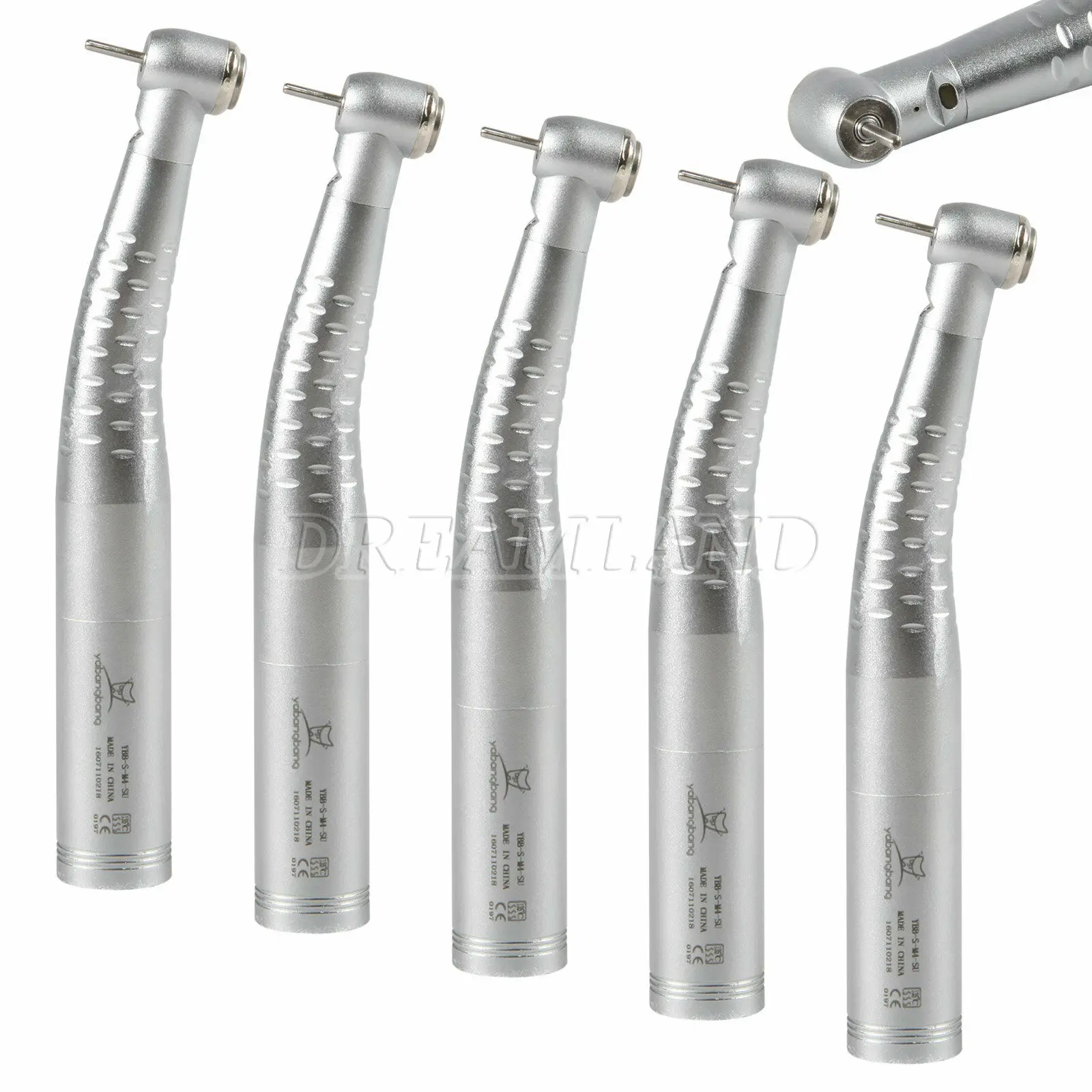 

5PCS Fiber Optic Led Dental High Speed Handpiece Standard Head Push Button Turbine 6 Hole Fit KAVO Multiflex Lux Quick Coupler