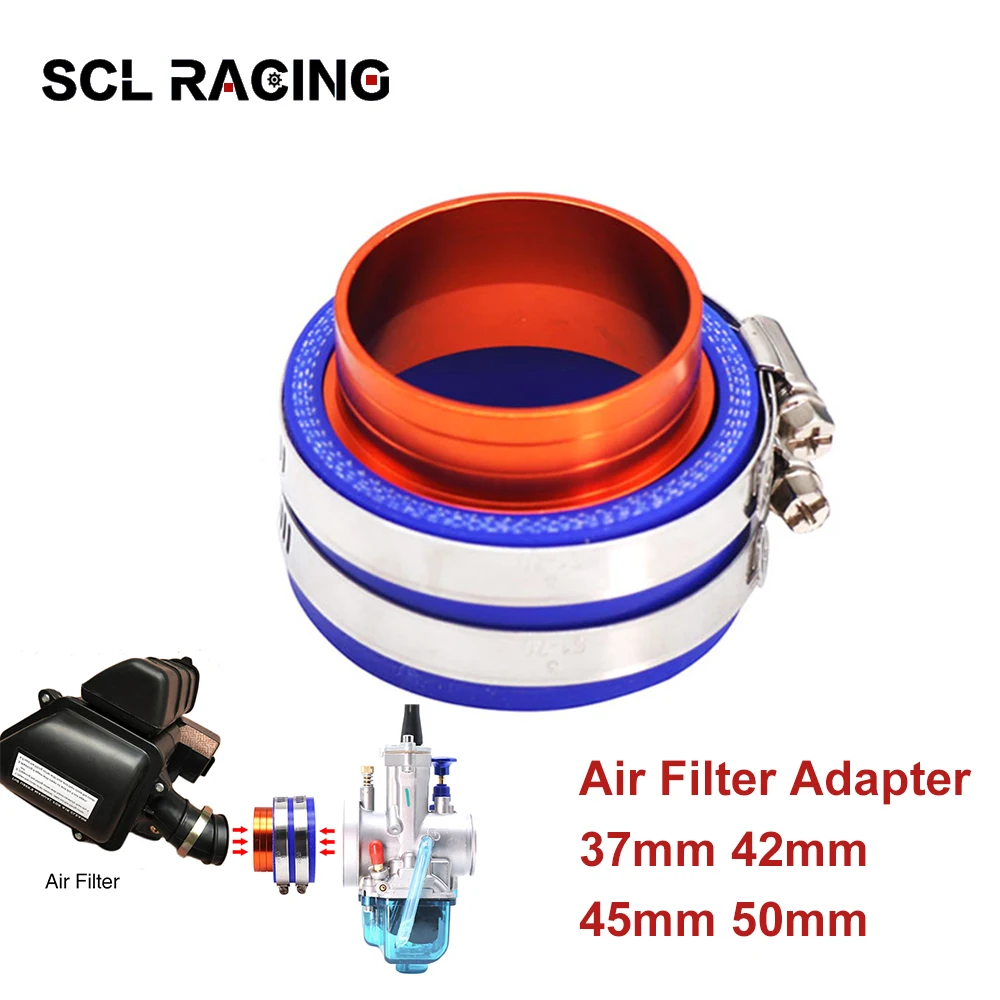 SCL Racing Universal 37mm 42mm 45mm 50mm Aluminum Rubber Motorcycle PE PWK Carburetor Intake Air Filter Joint Interface Adapter air filter cleaner motocross air filter air filter motorcycle air filter