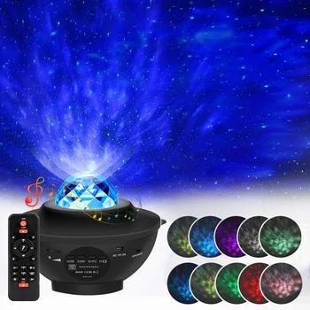 

Starry Sky Night Light Projector Blueteeth Remote Control Music Player Usb Lamp Colorful Rotate Flashing Star Kids Xmas Gift