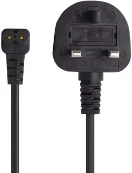 

Power Cable UK 3PIN Plug to Right Angled 90 Degree,Figure Fig of 8 IEC C7 Mains Power Lead Cable (1M)