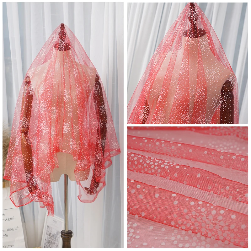 Рождественское украшение для домашнего шитья ткань мягкая сетка Флора ткань тюль для шитья сценические наряды и платье M82