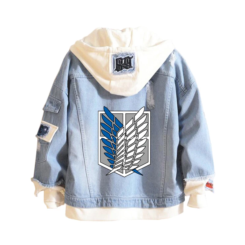 Attack on Titan Denim Jacket Women/Men Jeans Hoodie Sweatshirt Anime Eren Jaeger Levi Titans Attack Clothing Men Women Cosplay Attack on Titan Denim Jacket Women/Men Jeans Hoodie Sweatshirt Anime Eren Jaeger Levi Titans Attack Clothing Men Women Cosplay