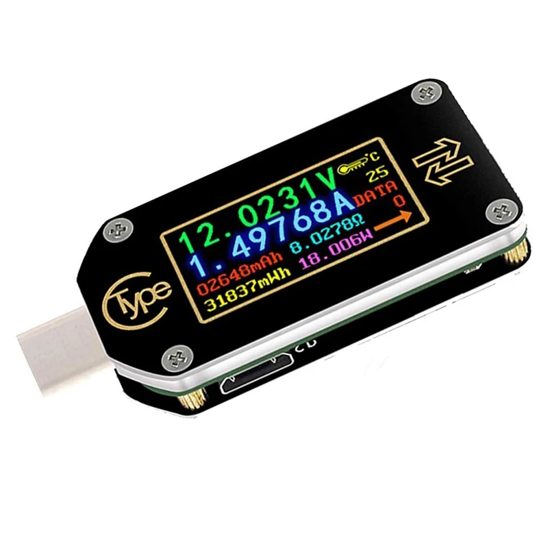 USB-тестер Type-C мультиметр Bluetooth амперметр вольтметр измеритель цветной ЖК-дисплей
