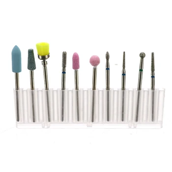 

10pcs/Box Nail Art Grinding Electric Manicure Drill Bits Machine Diamond Bullet Bit Gel Polish Cuticle Removal Kit Brush Mill