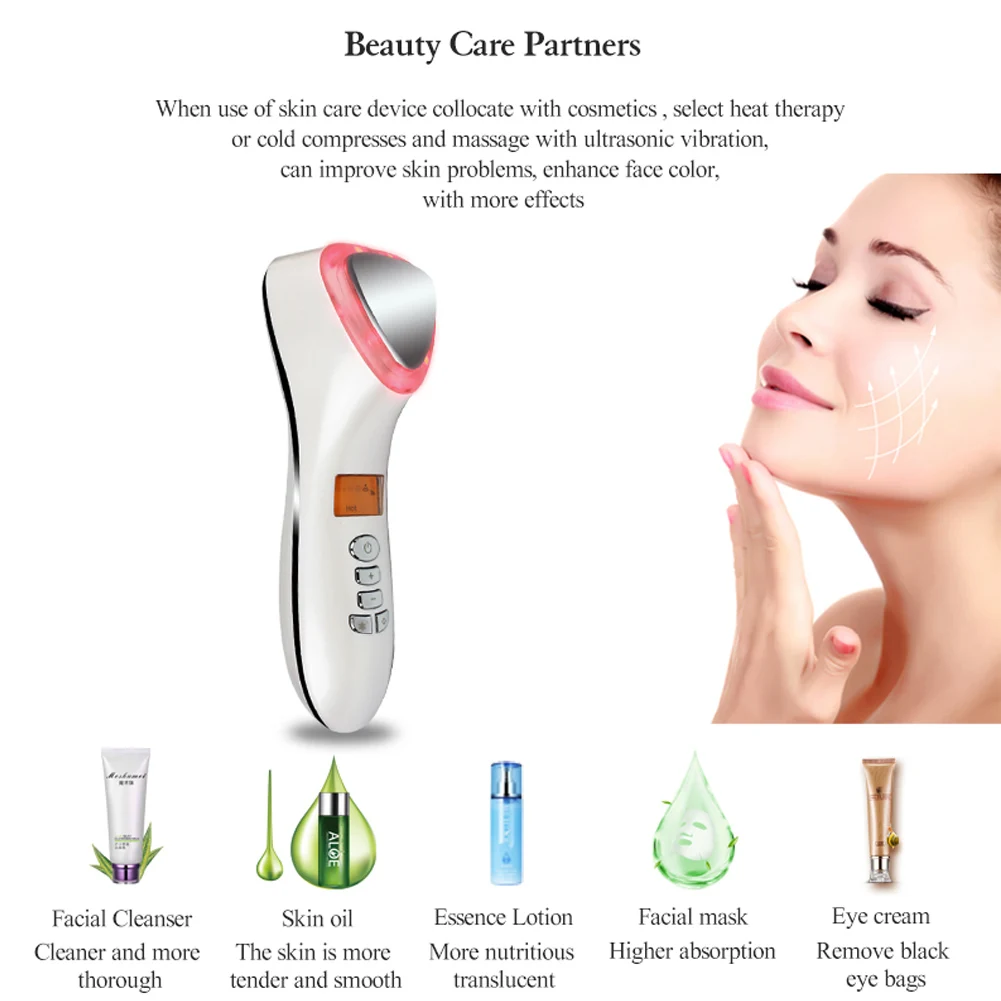 Ferramentas de Beleza Cuidados com a Pele Efeito de Vibração Máquina da Beleza Massageador Facial Ultra-sônica Rosto Dispositivo Spa Luz Anti-envelhecimento Levantamento 17 Cheap Utensílios de cuidado facial