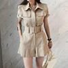 New Fashion Korean Style Y2K Summer Women 2 Pieces Outfit Suit Formal Casual Short Cropped Tops Shirt Blouse And Shorts Slim Set 1