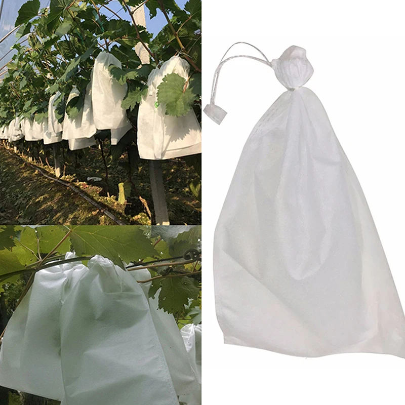 NEW 50pcs Fruit Protection Bags Pest Control Anti-Bird Garden Drawstring Net Bags Mesh Grape Bag Plant Grow Bags
