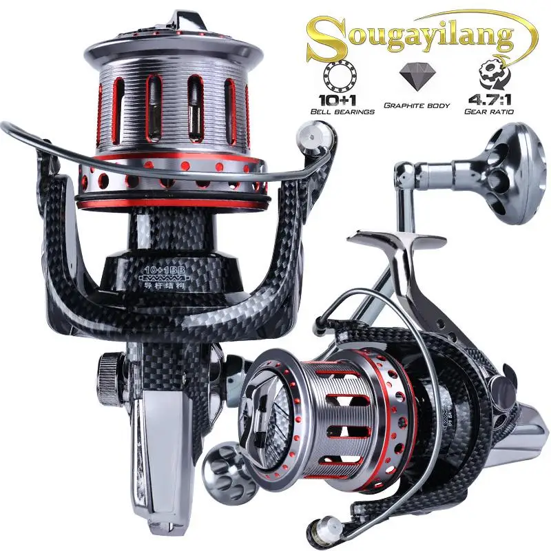 8000-12000 Spinning Fishing Reel Boat Big Game Fishing Trolling ReelFishing Reel CNC Machined Spool Large Capacity Metal