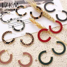 17 км винтажные геометрические кожаные серьги для женщин, модные новые серьги со змеиным узором, Леопардовый принт, круглые женские ювелирные изделия для вечеринок