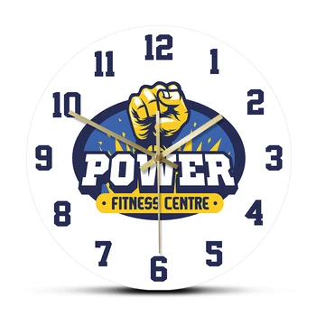 

Fitness and Gym Center Power Training Sports Quartz Wall Clock Watch Clocks Modern Design Home Decor Horologe Free Shipping
